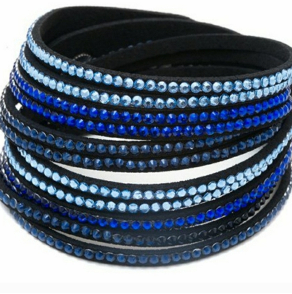 Umber Affect In Blue Crystals Bracelet..